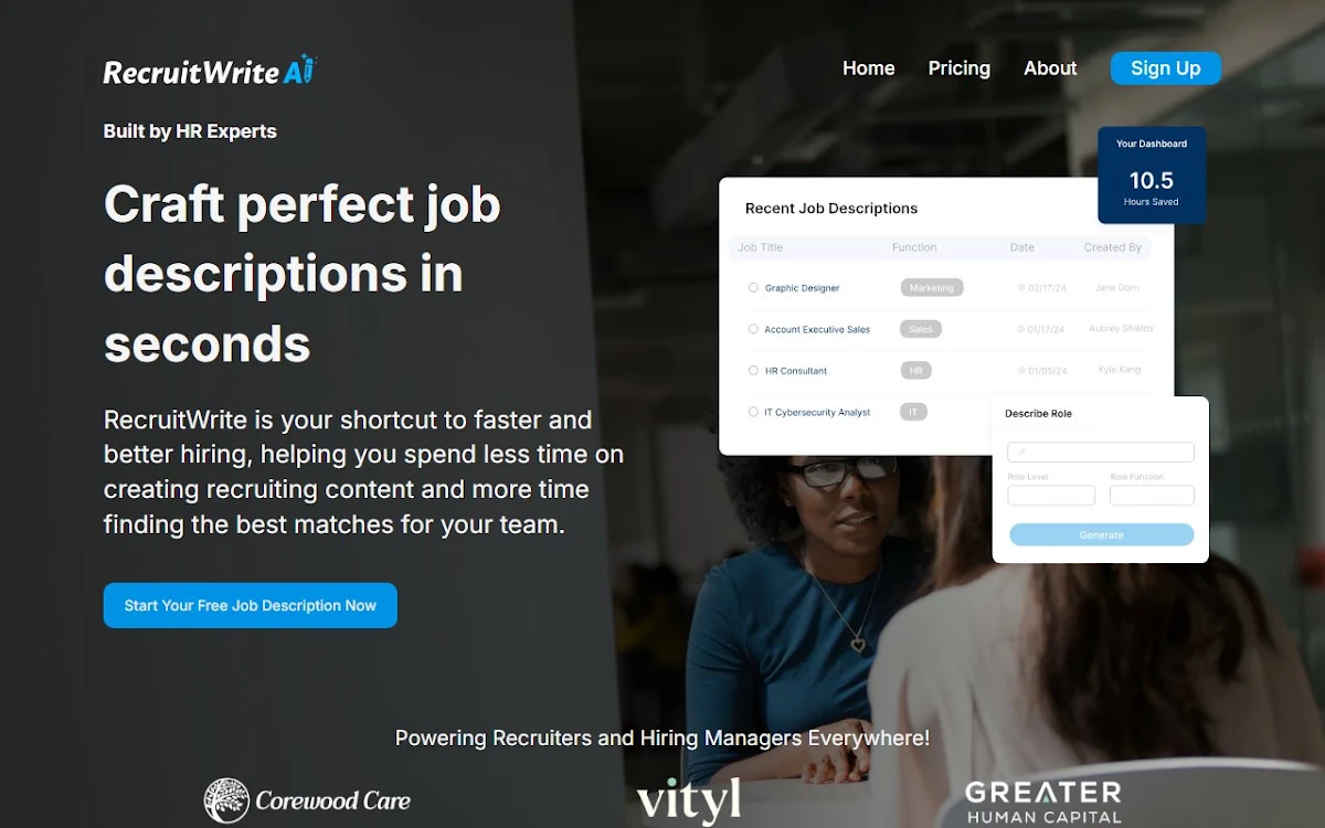 Captura de RecruitWrite AI