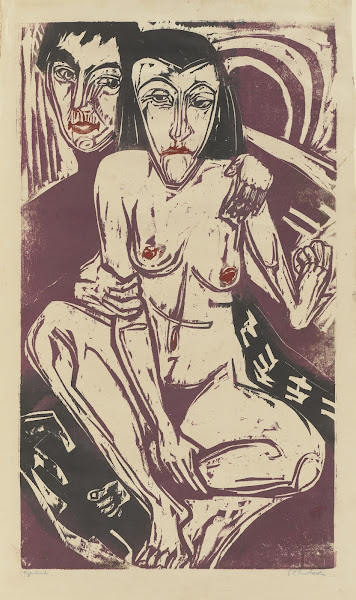 Melancholie Selbstbildnis mit Erna 1922