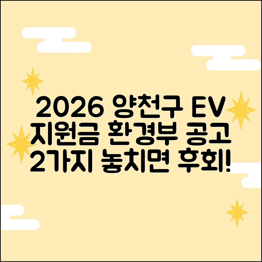 2026 양천구 전기차 지원금: 환경부 공고 2가지 확인!