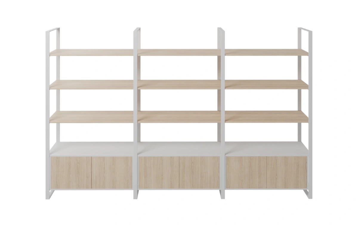 RADAR Color Large Display Shelf With Six-Door Bottom Cabinet