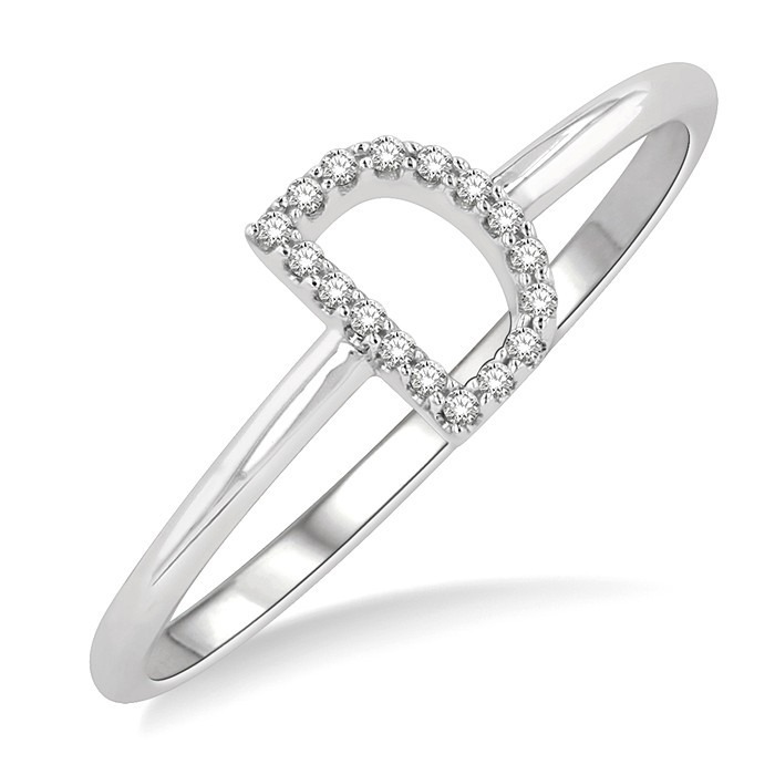 Block 'D' Initial Diamond Ring 365D9DHTSWG-D