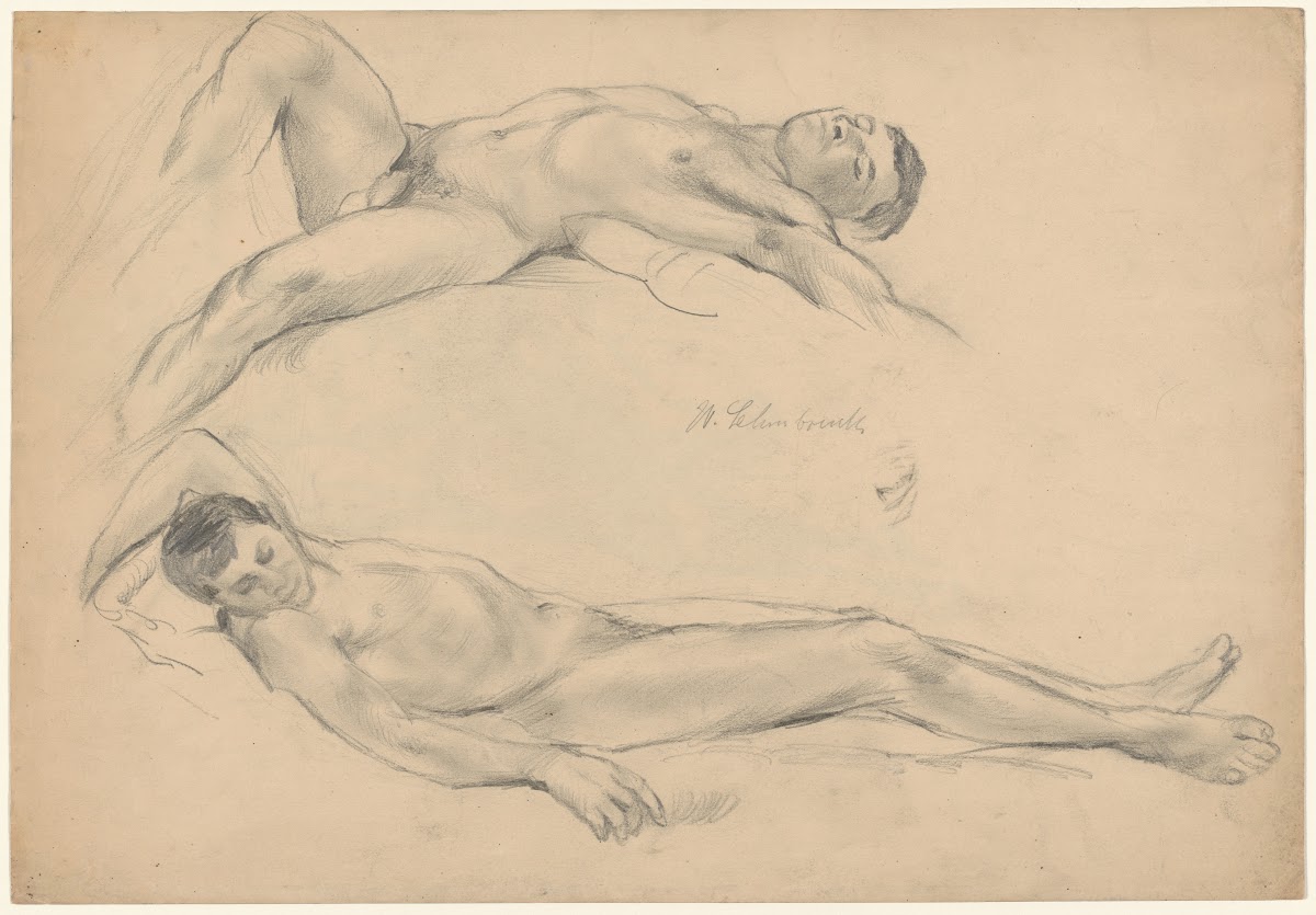 Two Studies of a Reclining Man ca 1903