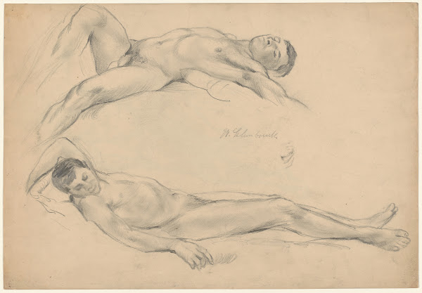 Two Studies of a Reclining Man ca 1903