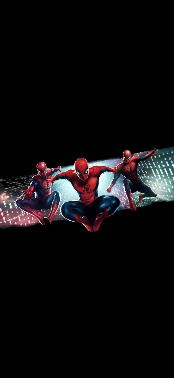 Spider-Man No Way Home Trio - Digital Art 2K iPhone Wallpaper (2012x4360)