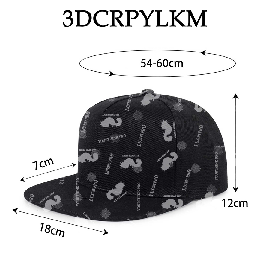 3D Adult Flat Brim Cap