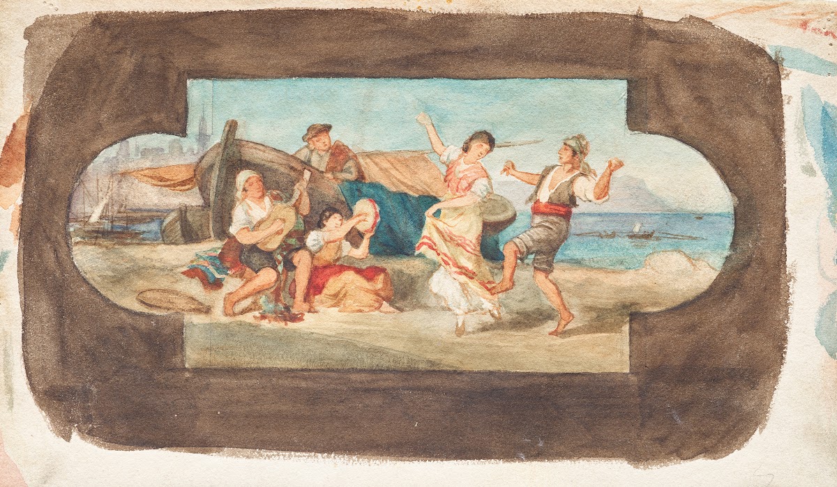 Der Tanz der Italiener  Entwurf eines Deckengemäldes 1880 1881