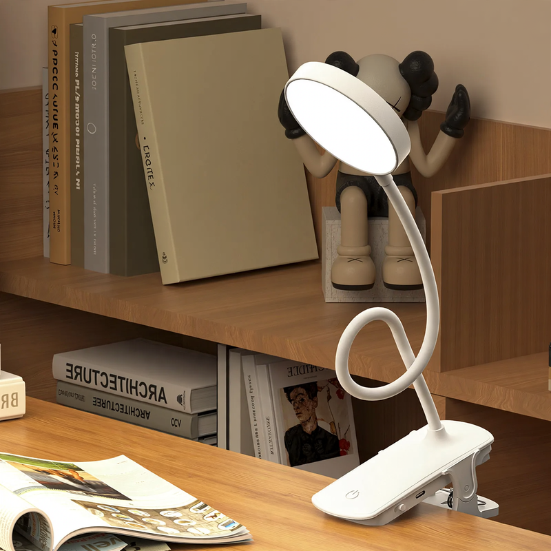 Eye-friendly LED clamp lamp for studying and reading