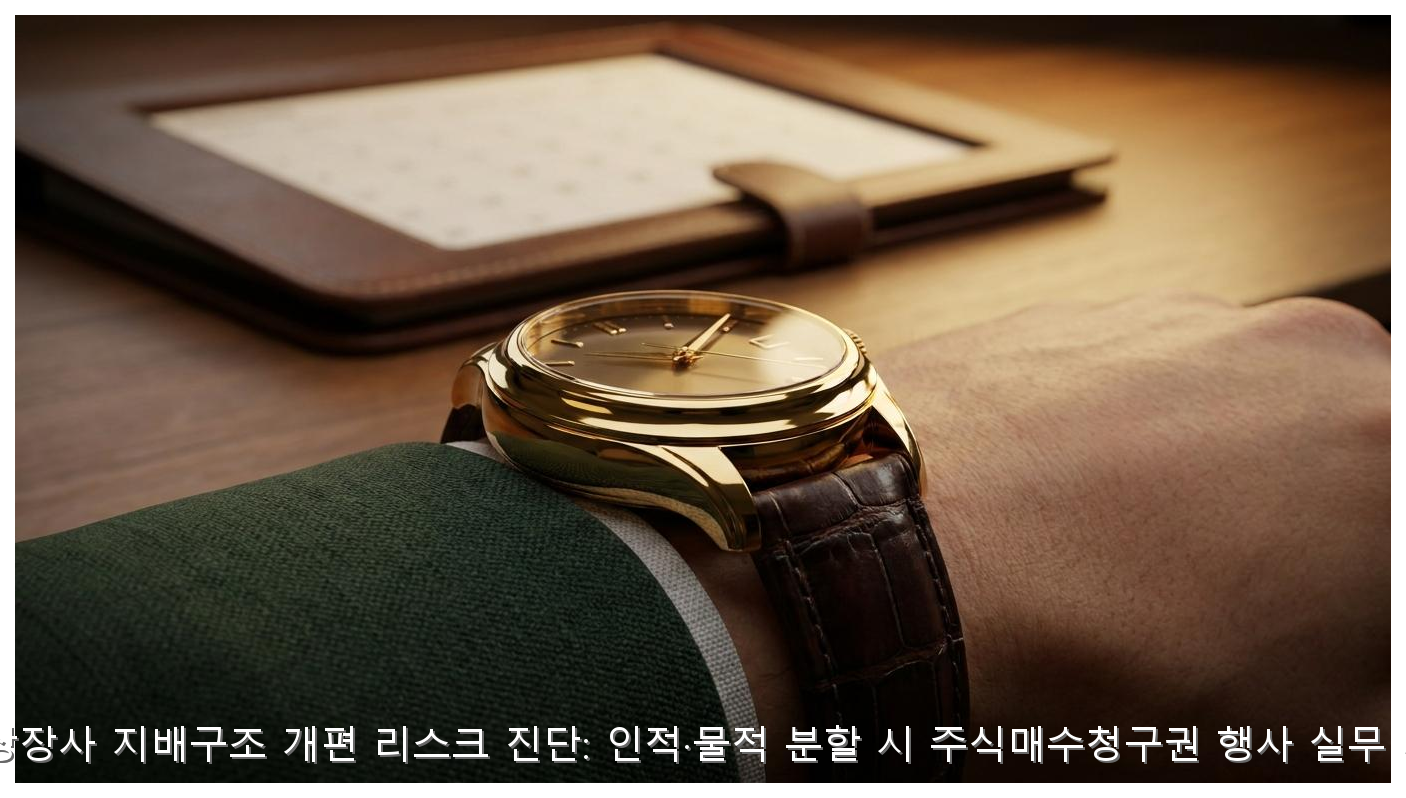 국내 상장사 지배구조 개편 리스크 진단: 인적·물적 분할 시 주식매수청구권 행사 실무 가이드 핵심 안내 및 분석 인포그래픽 (5)