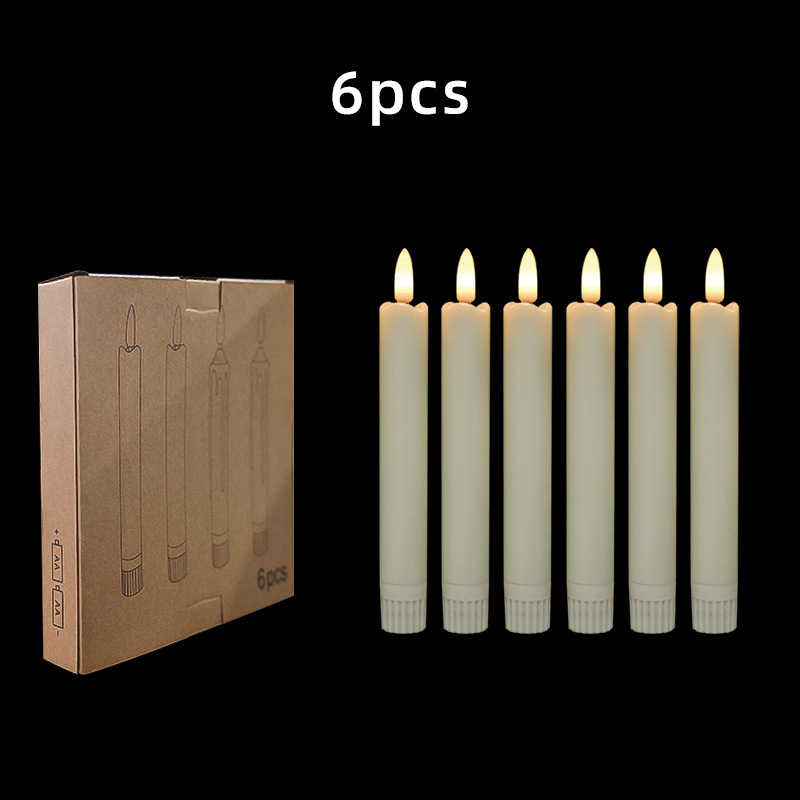 LED Pillar Candle Set with Remote Control, Plastic