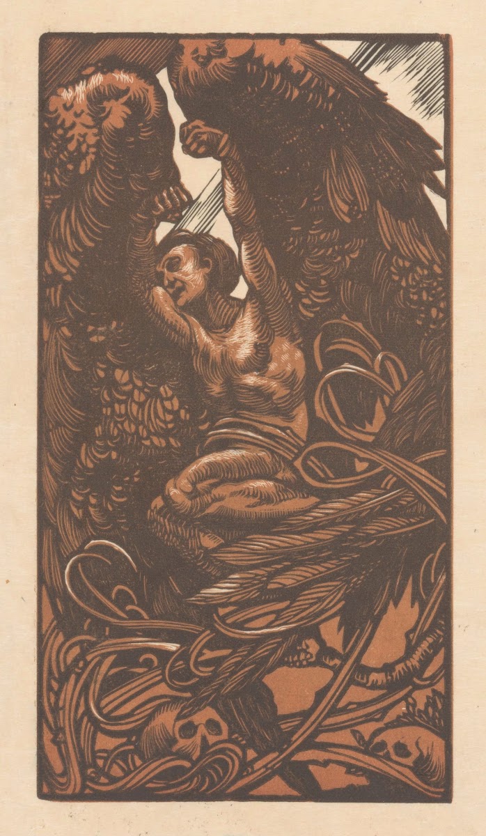 Gevleugelde vrouw met schedels 1897