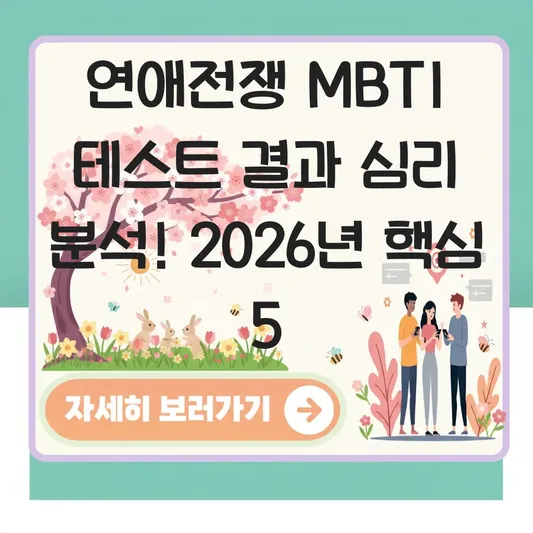 연애전쟁 MBTI 테스트 결과 심리 분석