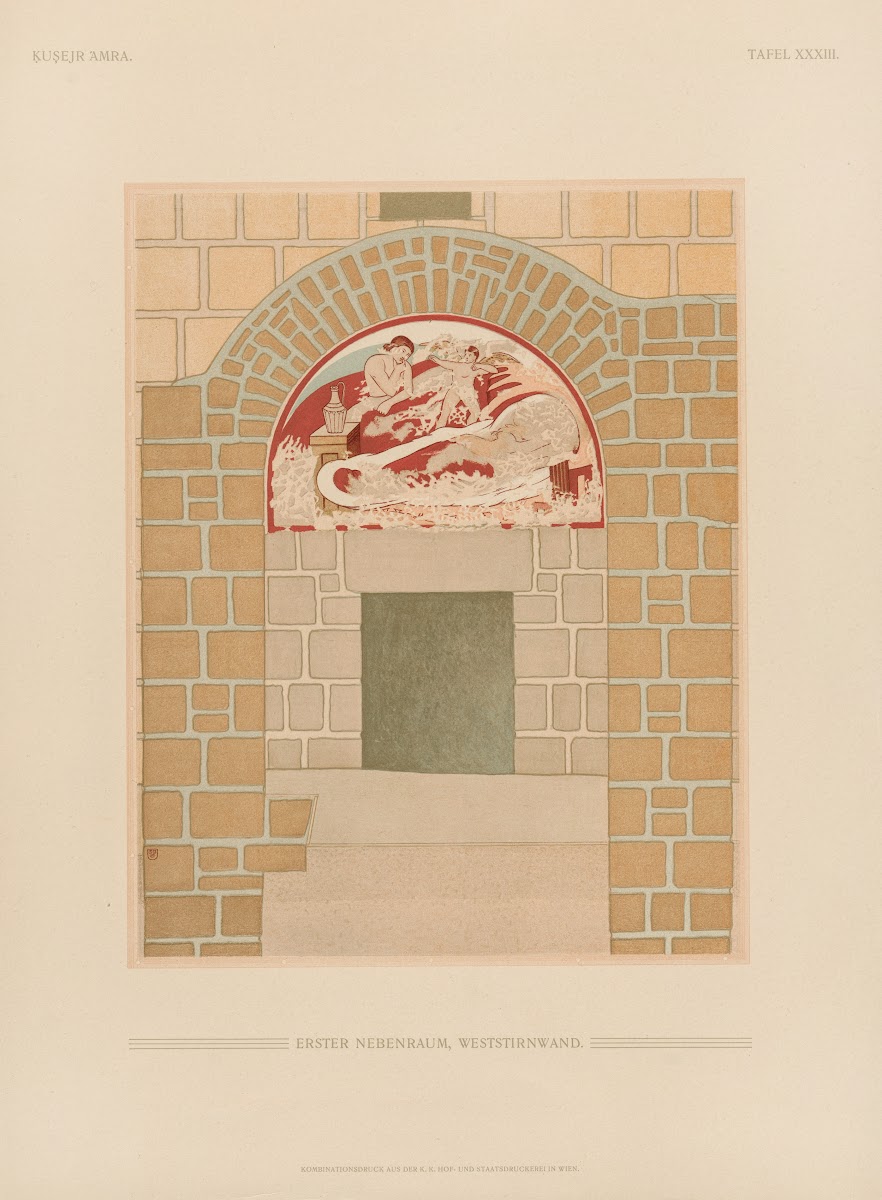 Ḳuṣejr ʻAmra mit einer Karte von Arabia Petraea Pl33 1907