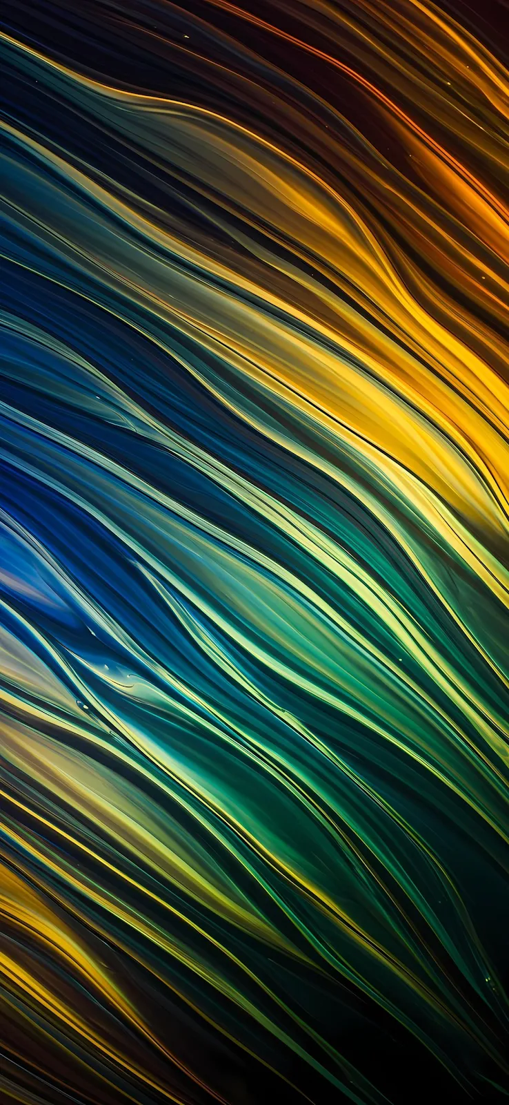 Vibrant Colorful Flowing Waves - Abstract Digital Art Full HD iPhone Wallpaper (1179x2556)