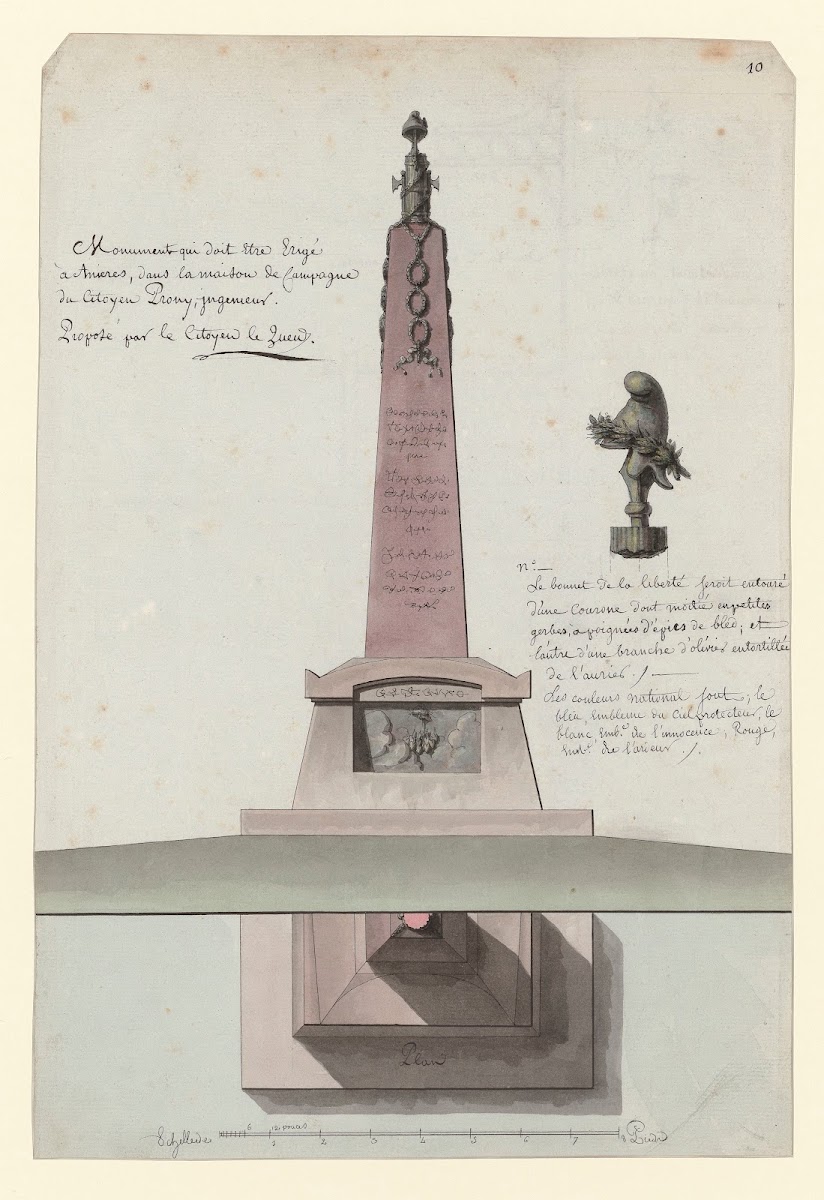 Monument qui doit être érigé à Anières dans la maison de campagne du citoyen Pro