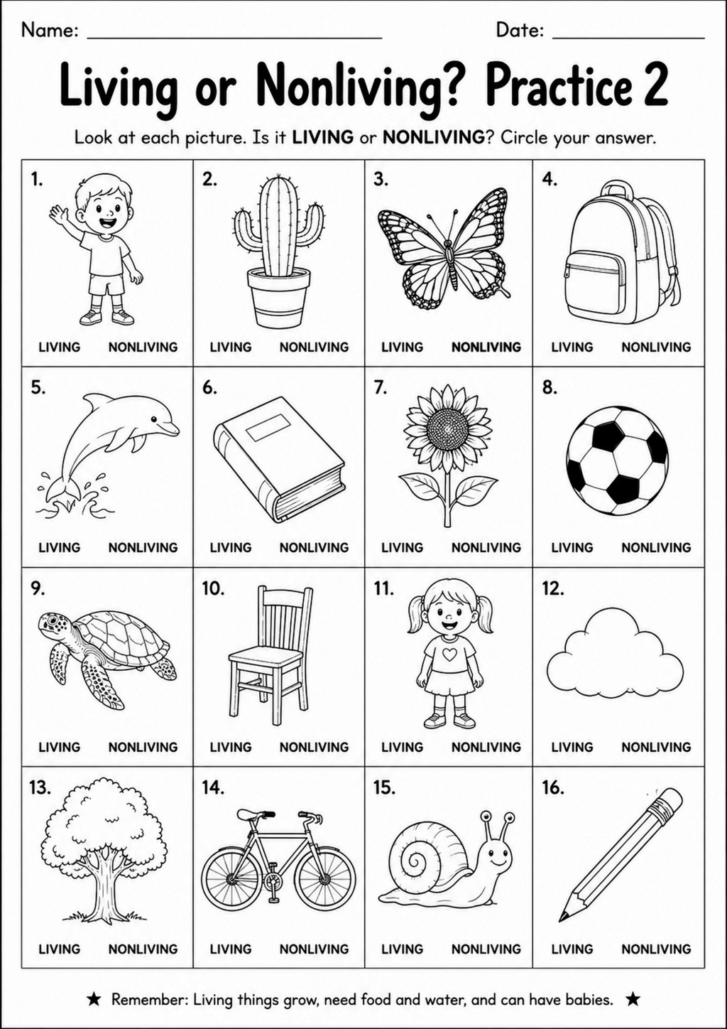 Living or Nonliving? Practice 2