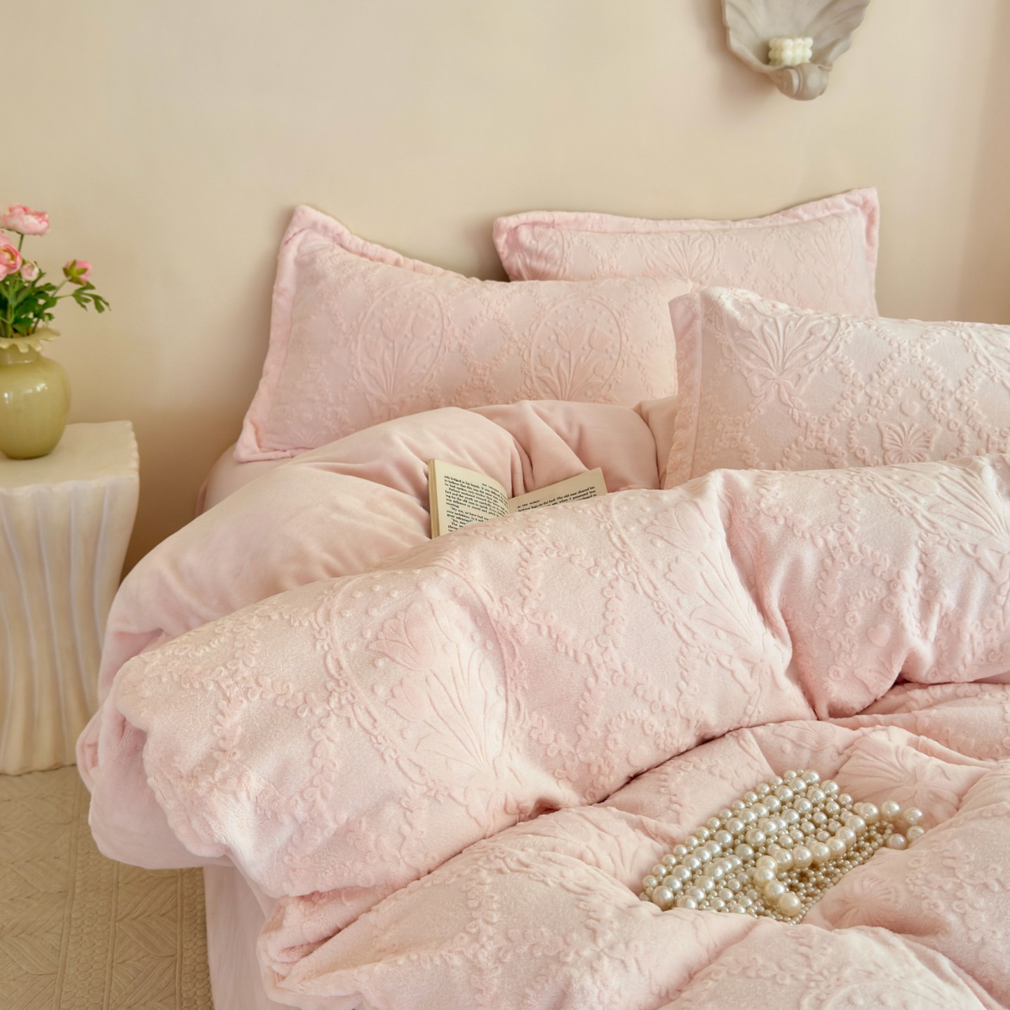 Milk fiber bedding set, 4-piece, extra thick