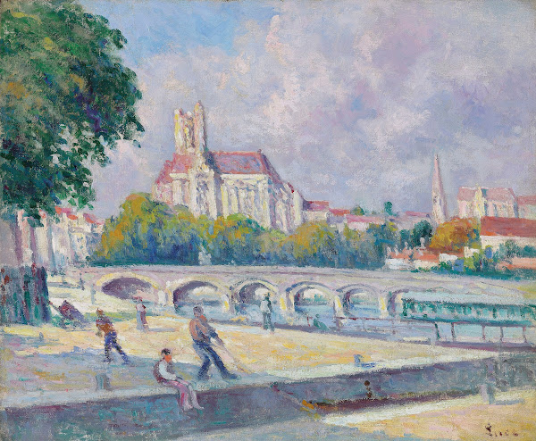 Les quais et la Cathédrale Auxerre