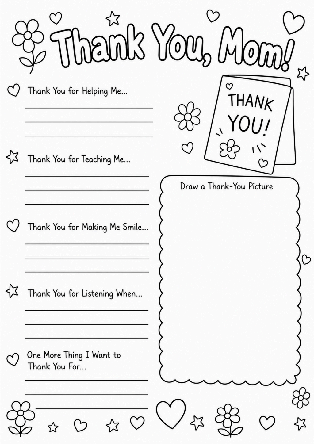 Thank You, Mom! Worksheet