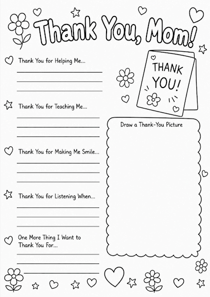Thank You, Mom! Worksheet
