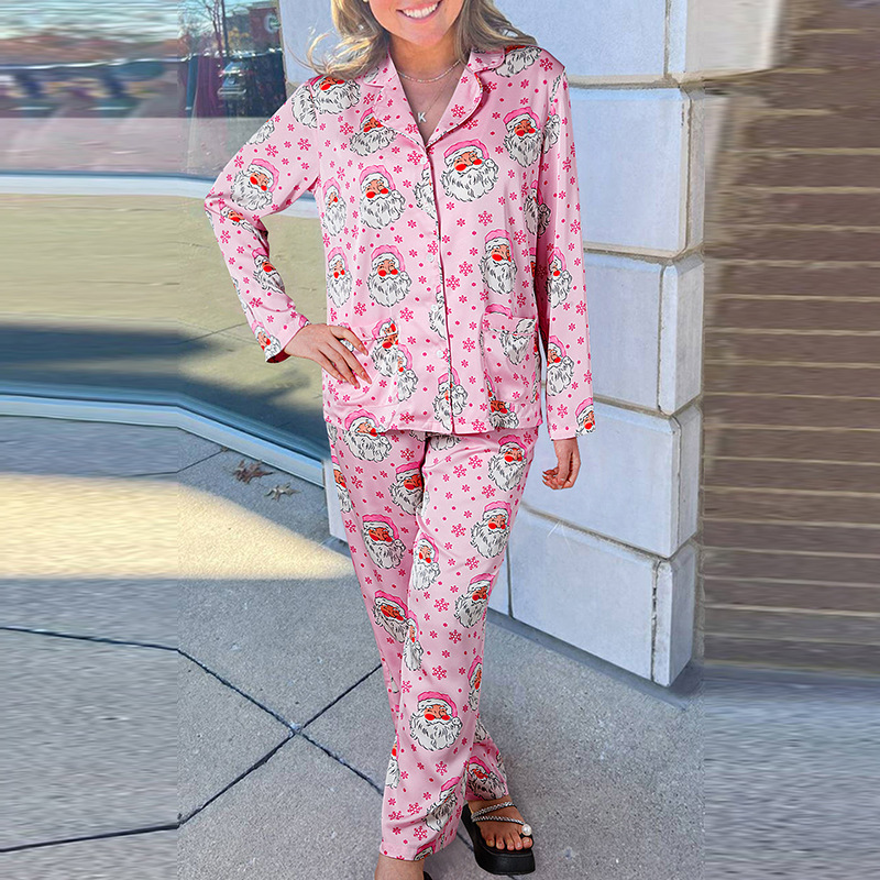 Ladies Pajamas, Christmas Motif, Long Sleeves