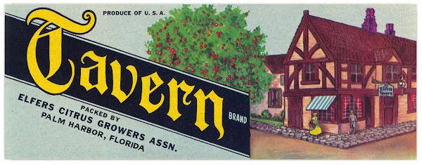 Tavern Brand Citrus Label 1930 1950