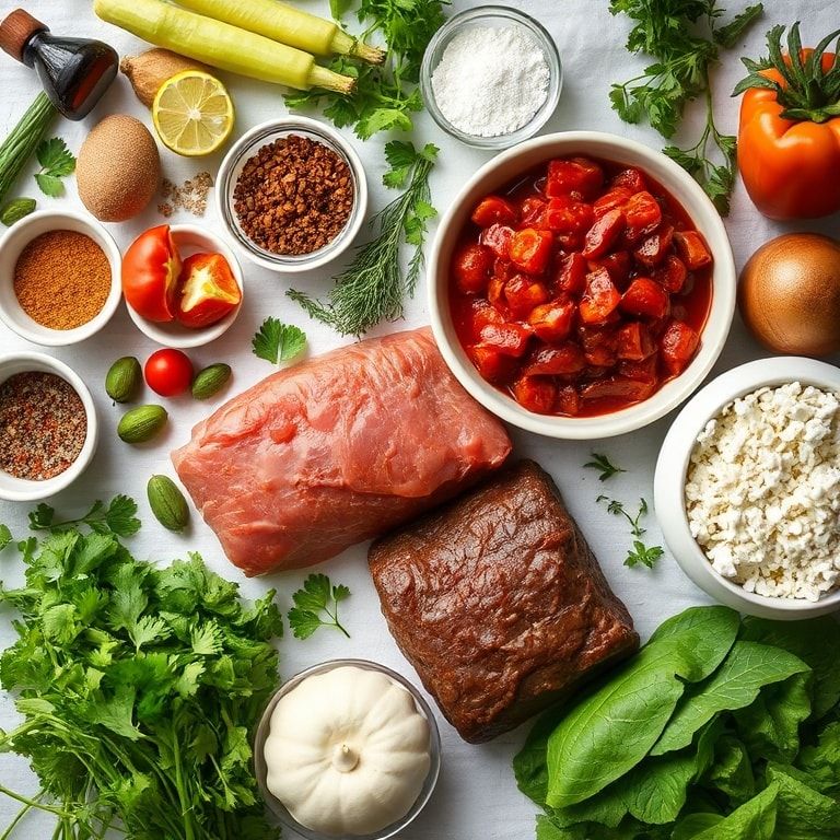 Ingredients for Slow Cooker Beef Chile Colorado Recipe for Easy Dinner • Savory & Quick Meal
