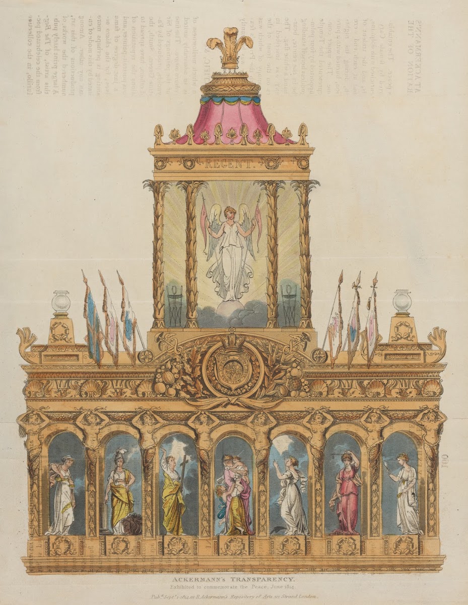 Ackermanns transparency Exhibited to Commemorate the Peace June 1814 1814