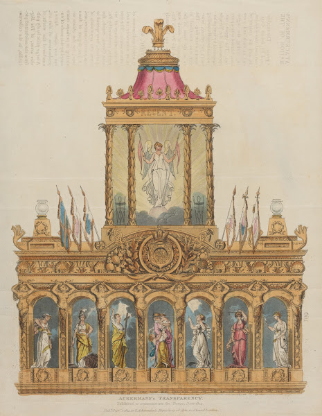 Ackermanns transparency Exhibited to Commemorate the Peace June 1814 1814