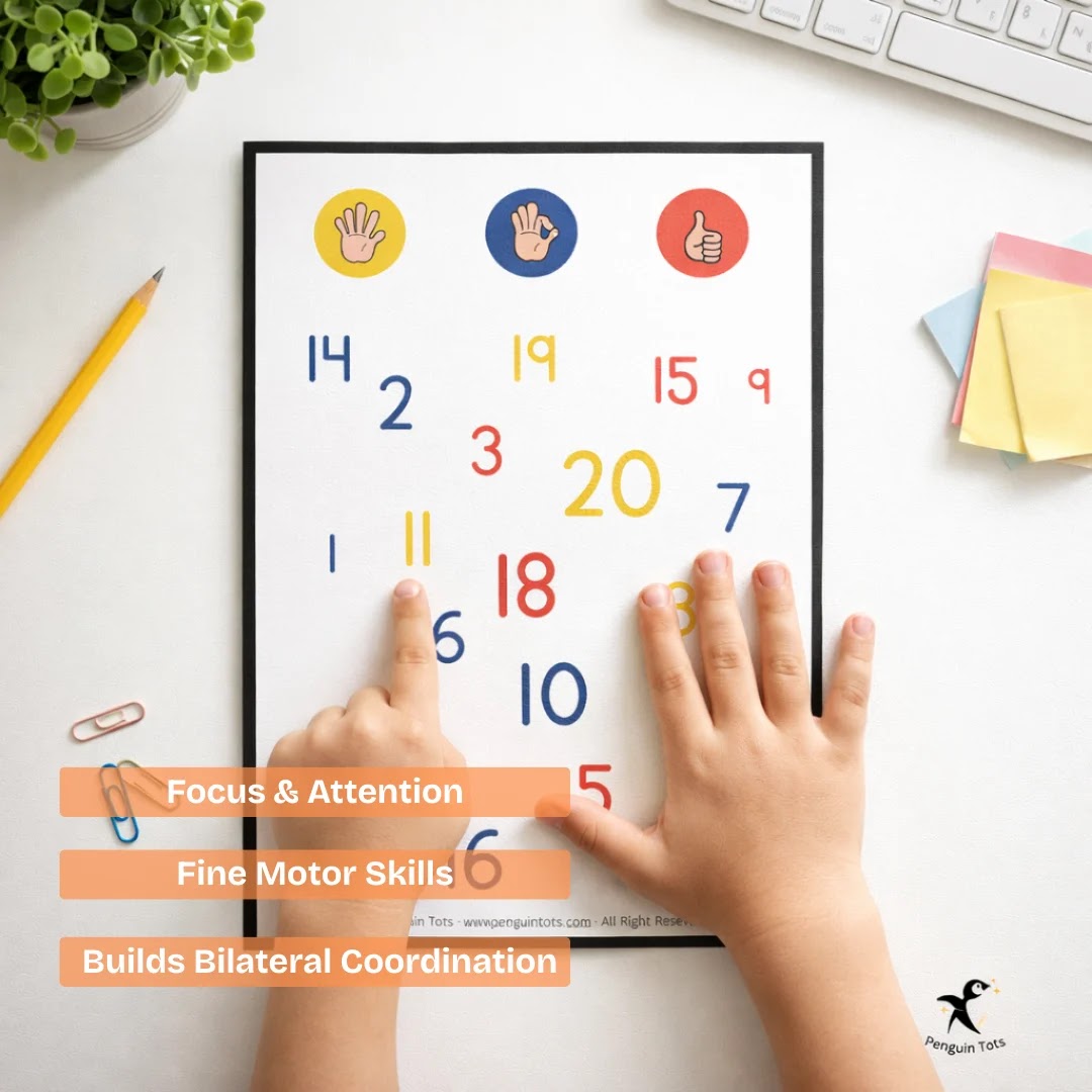 Number Gesture Coordination Activity | Bilateral Coordination, Counting Sequence & Focus