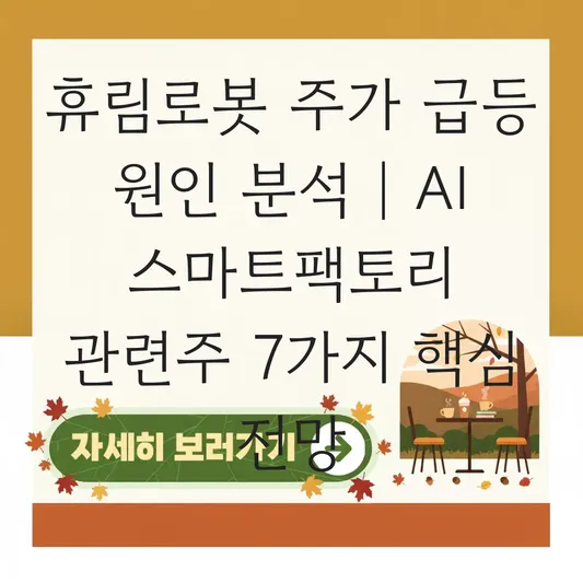 휴림로봇 주가 급등 원인 분석 및 AI 자율제조 스마트팩토리 관련주 전망 대표 이미지