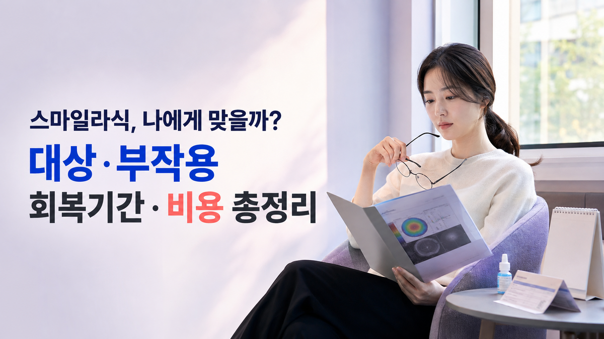 스마일라식, 나에게 맞을까? 대상·부작용·회복기간·비용 총정리