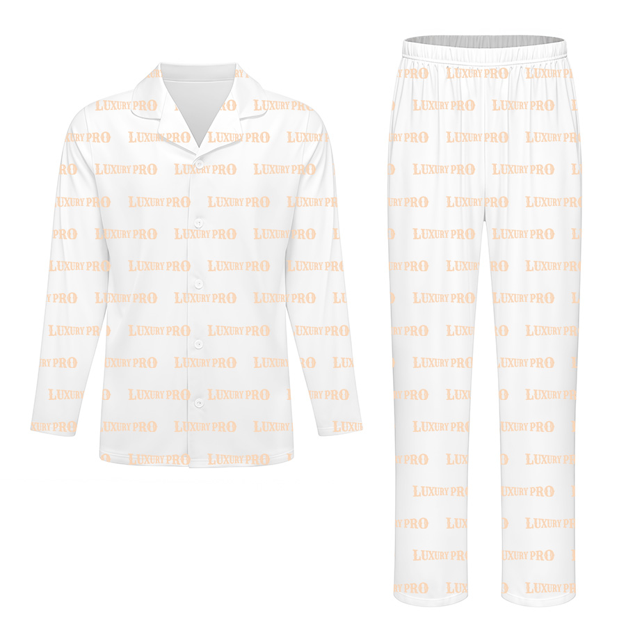 Unhemmed Allover Print Kids Short-Sleeve Shirt & Long Pants Pajama Set, No Pockets