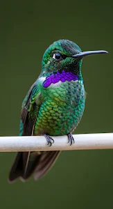Iridescent Green Hummingbird Violet Throat Feathers