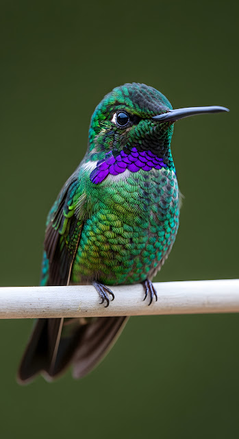 Iridescent Green Hummingbird Violet Throat Feathers - Free mobile Wallpaper