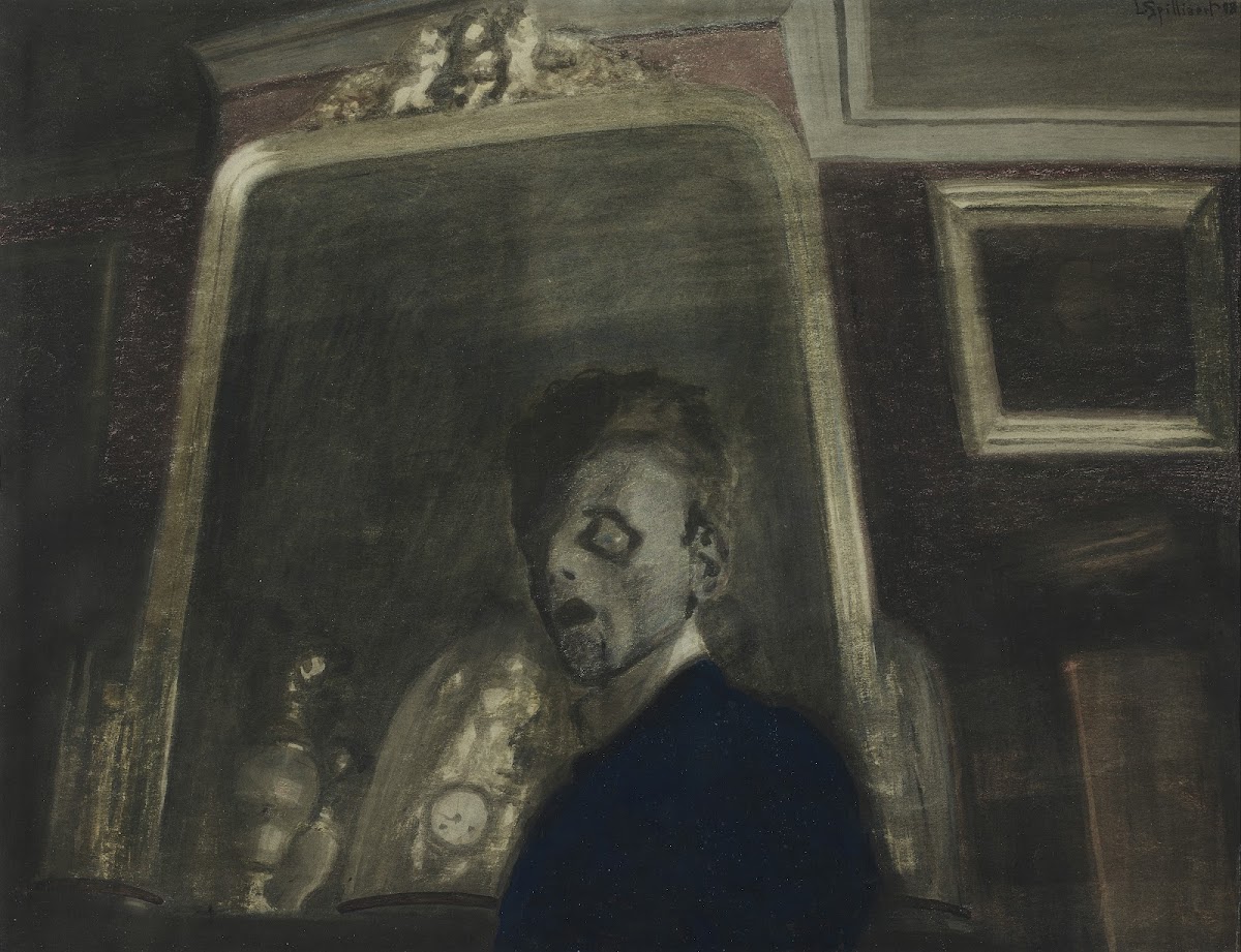 Zelfportret met spiegel 1908