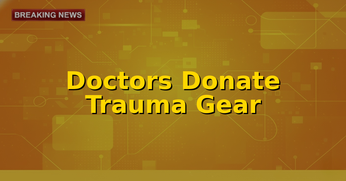 Medical professionals donating trauma equipment to a hospital in Tripura, showcasing the impact of Ayushman Bharat incentives.