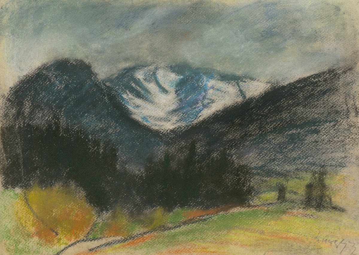 Mountain Landscape with Snowy Peaks 1930