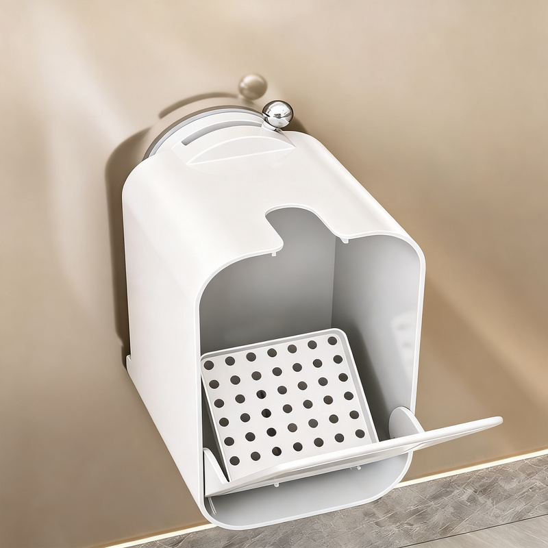 Toilet brush with suction cup, wall-mounted