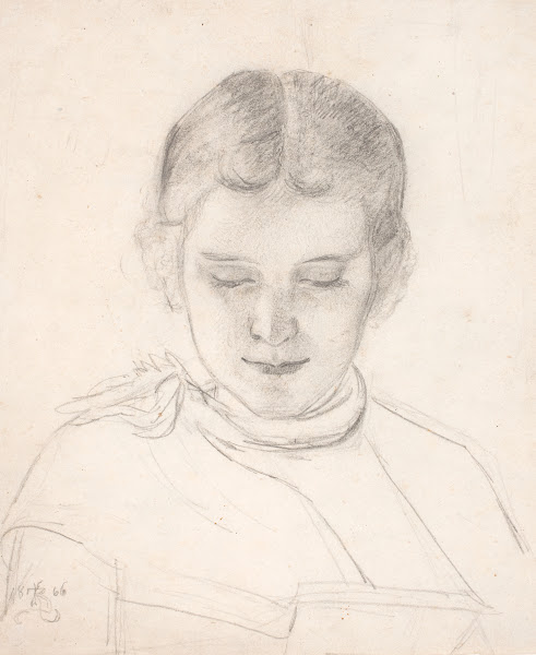 Kunstnerens søster Elizabeth Zahrtmann læsende 1865   1866