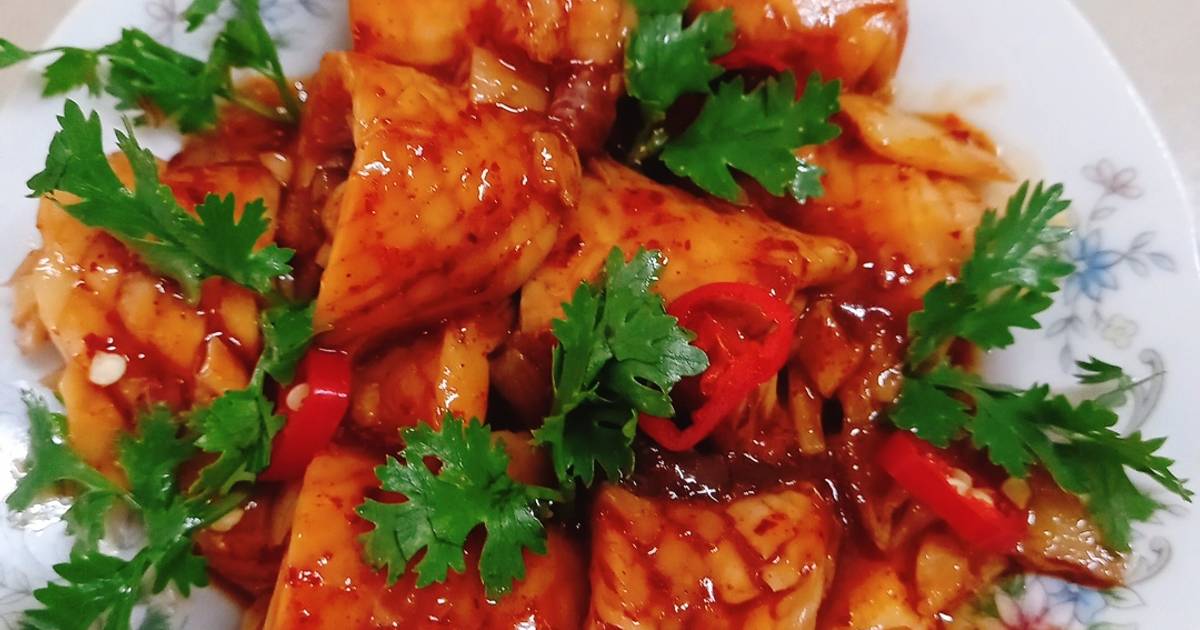 Mực xào sa tế (món chay)
