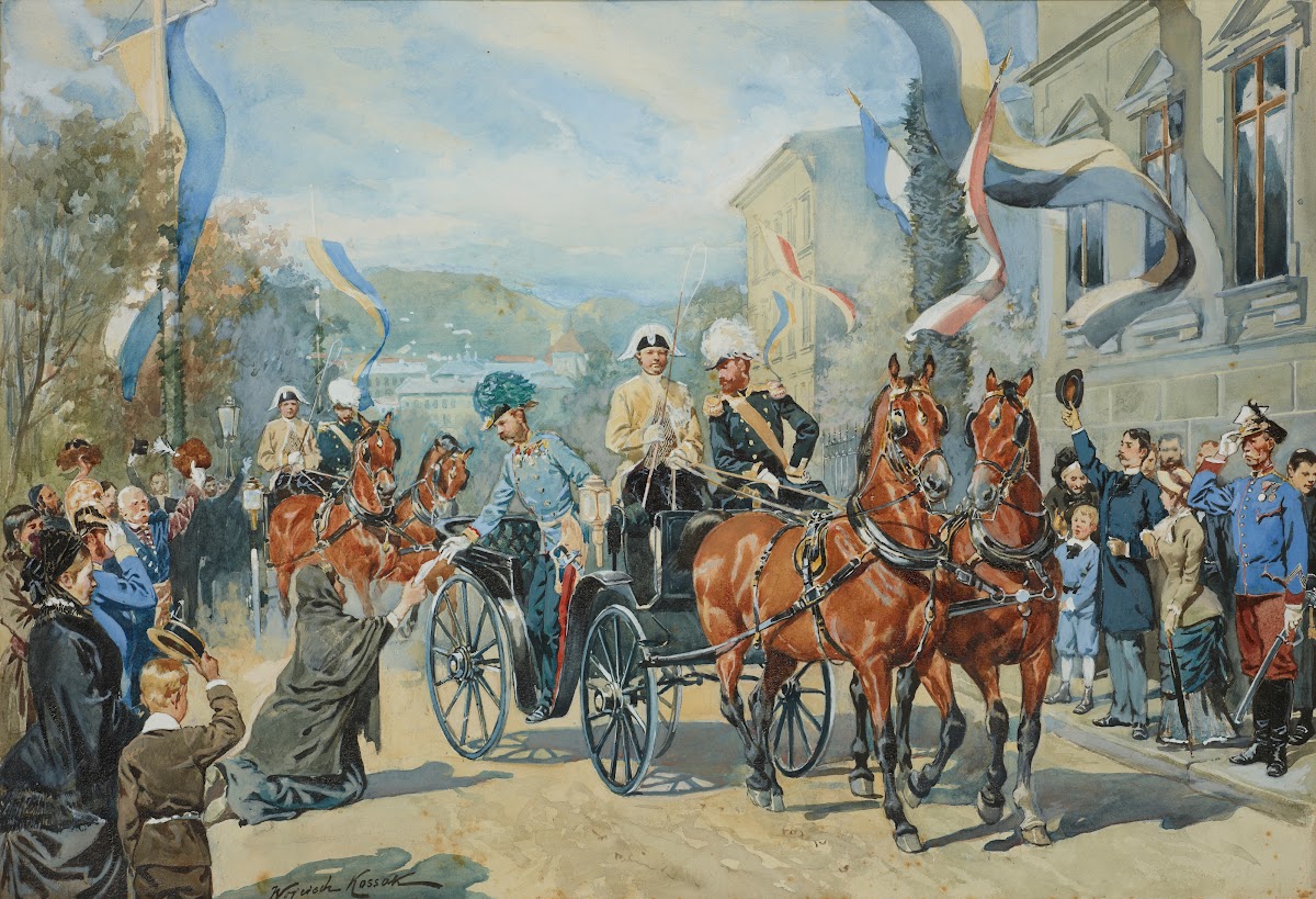 The Emperor Accepting the Petition During His Ride in a Cart Through the City 18