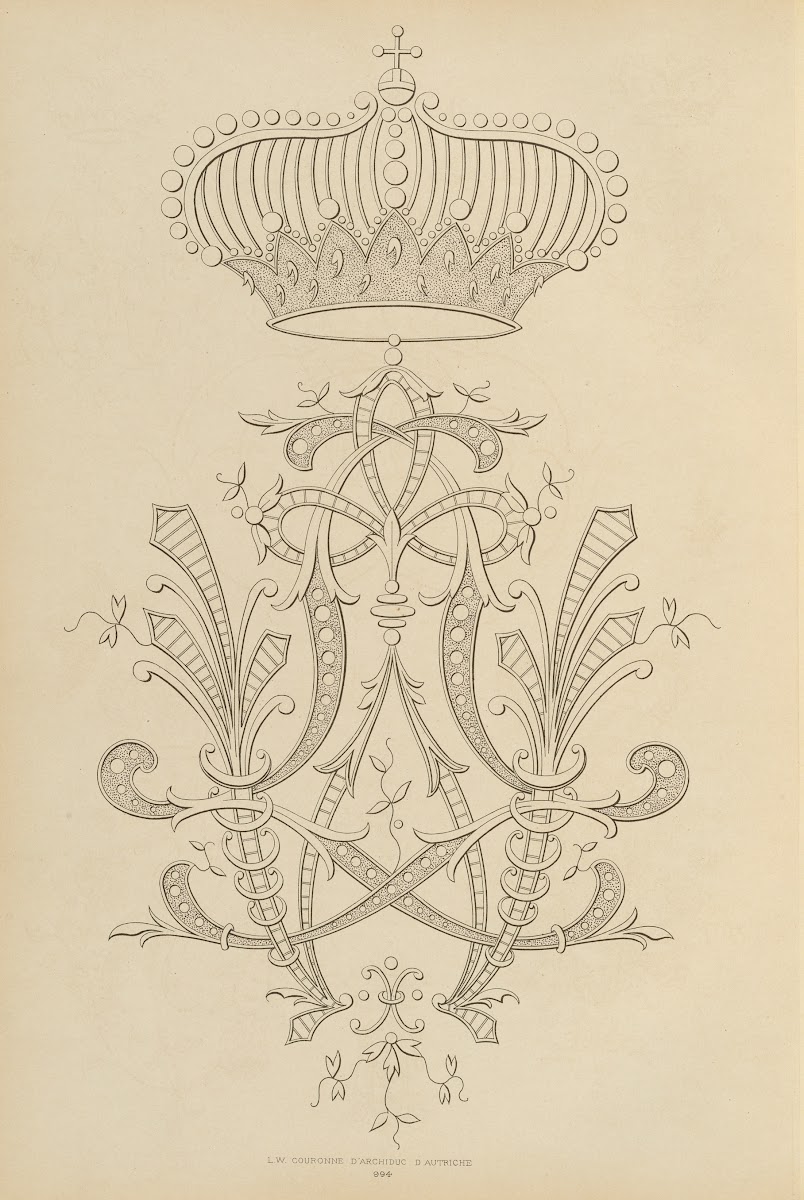 Album de chiffres  monogrammes couronnes de noblesse francaises et etrangeres Pl