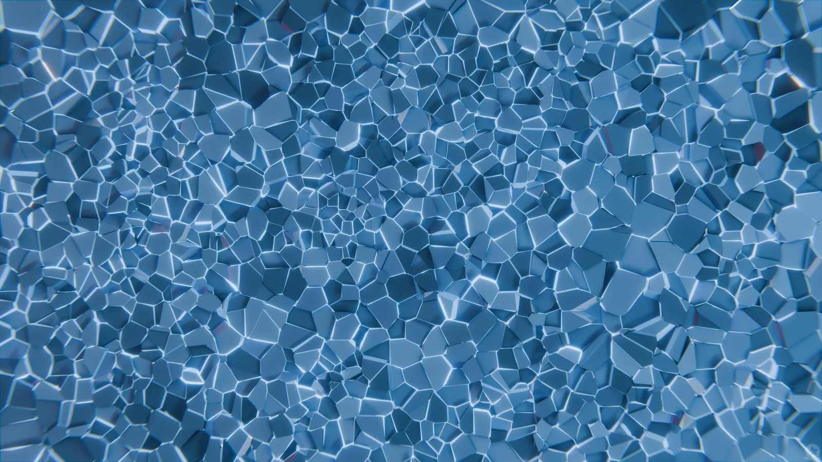 Blue Voronoi Crystal Texture - 3D Render 4K Wallpaper (3840x2160)
