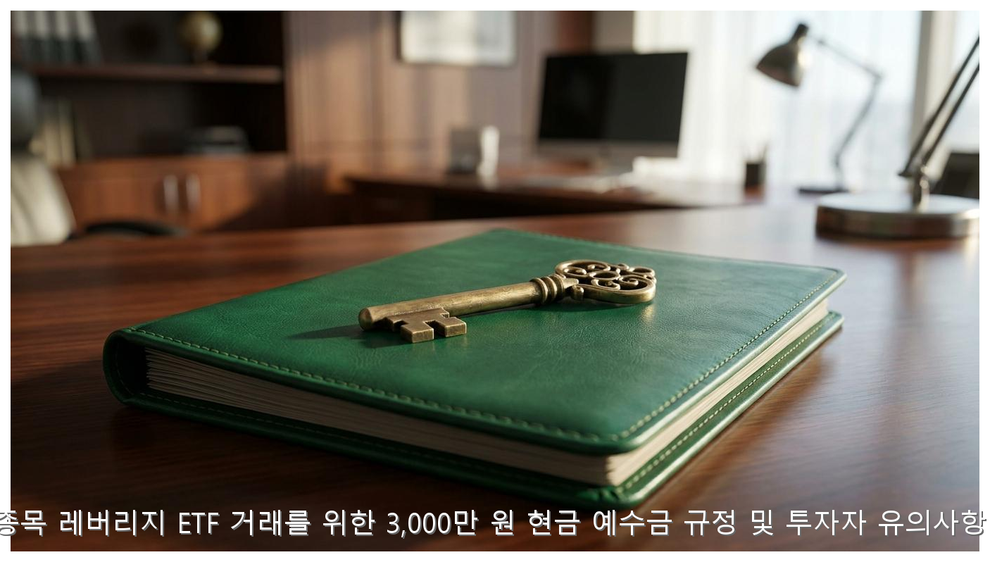 단일종목 레버리지 ETF 거래를 위한 3,000만 원 현금 예수금 규정 및 투자자 유의사항 분석 핵심 안내 및 분석 인포그래픽 (5)