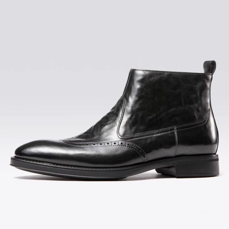 Herren-Lederstiefel, Business-Casual, gefüttert