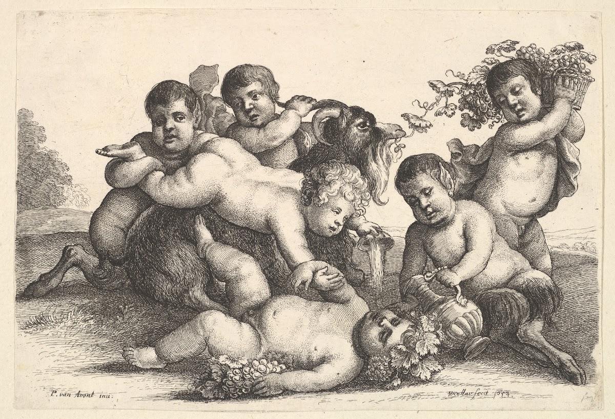 Four boys two satyrs and a goat 1647