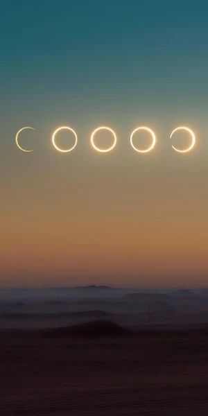 Solar Eclipse, Astronomy, Sunset, Desert Landscape 4K Wallpaper Background