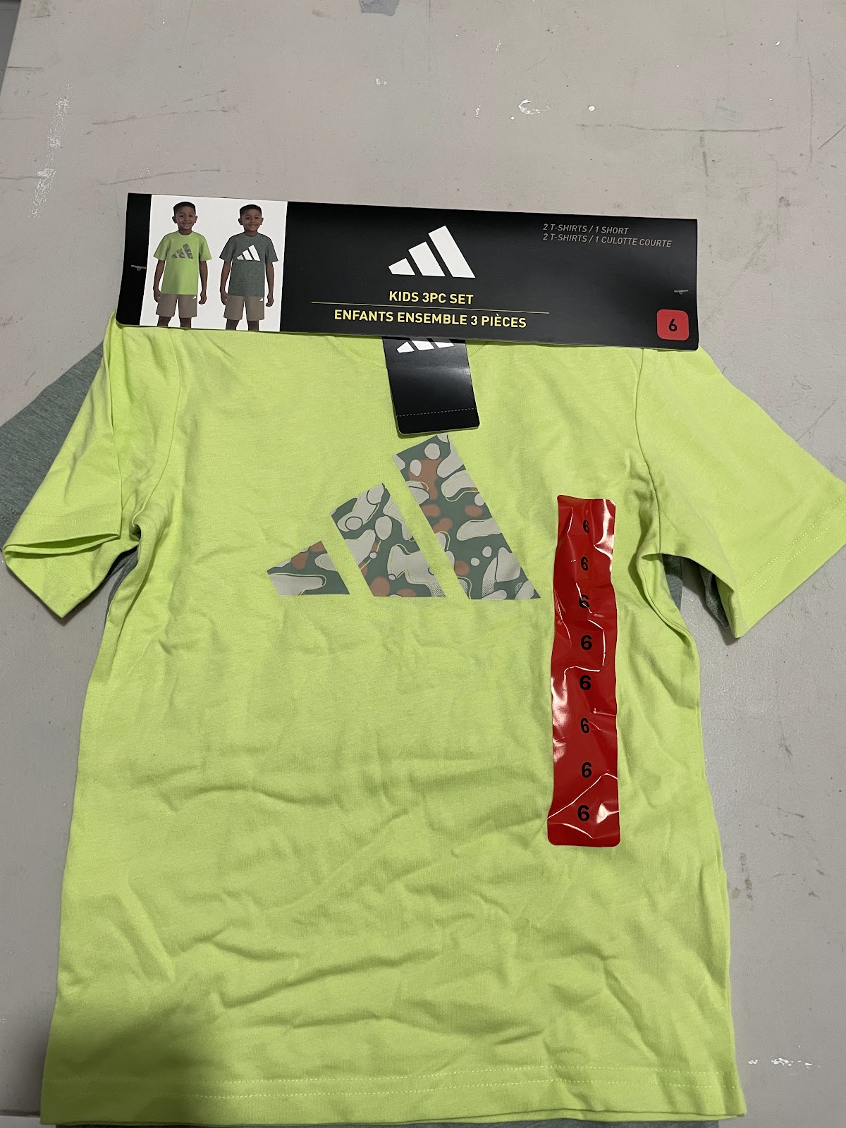 Adidas Kids 3pack Neon Green S6 #1714
