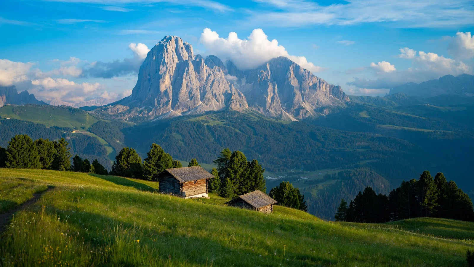 Mountain Landscape, Dolomite Alps, Mountain Huts, Scenic View 5K Wallpaper Background (5120x2880)