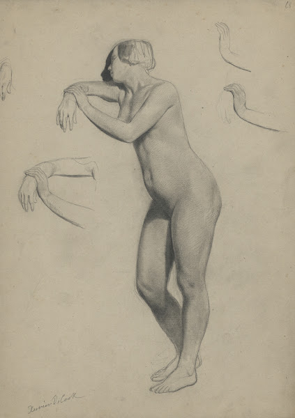 Academic nude of a standing woman 19th century
